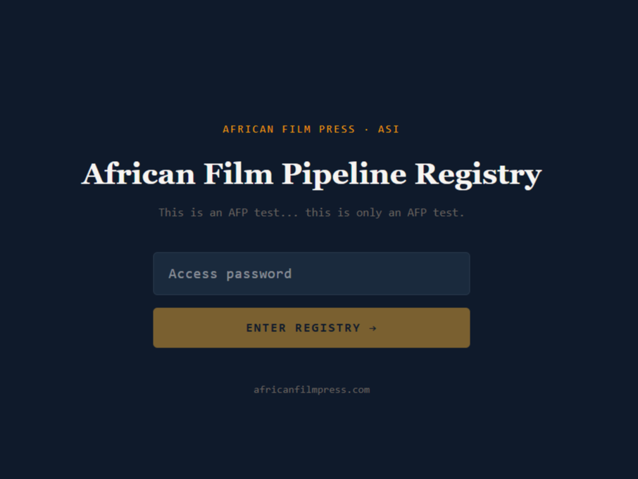 Introducing: The AFP African Film Pipeline Registry